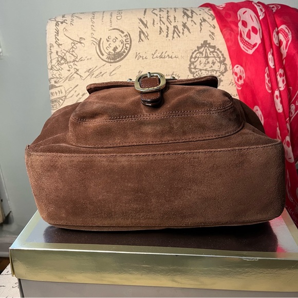 EUC Michael Kors Brown Suede Hudson Downtown Hobo Bag - Picture 9 of 11